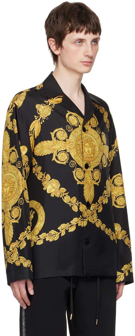 Versace: Black Maschera Baroque Shirt 